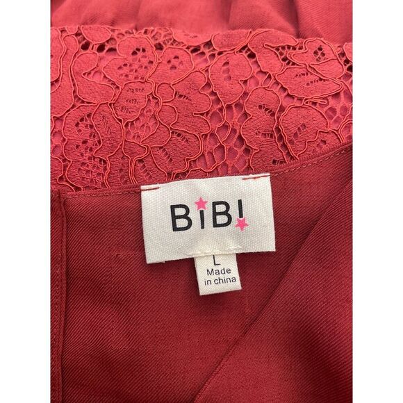 Bibi Women Cold Shoulder Long Sleeve Tiered Dress Size L - Picture 13 of 13